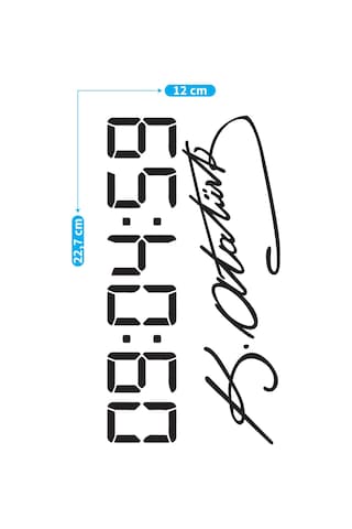 Atatürk İmzası Ve Ölüm Saati Araç Sticker 21x29 Cm, Oto Sticker, Araba Sticker