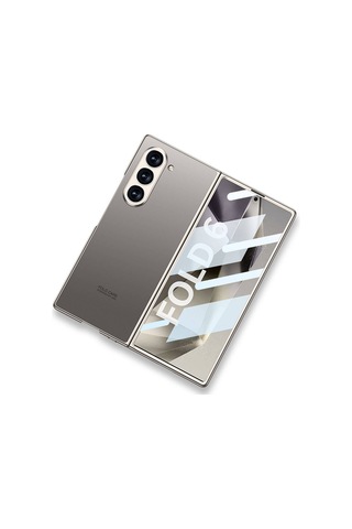Samsung Galaxy Uyumlu Z Fold 6 Kılıf Titanyum Metal Tasarımlı Hesaplı Dünya Kıpta Caz Kılıf Titanyum-Gri
