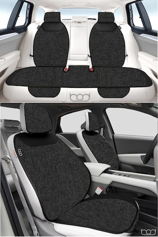 Bod Keten Terletmez Oto Koltuk Minderi Seti Koltuk Koruma Kılıfı Yalı Serisi Ön Arka Set Siyah