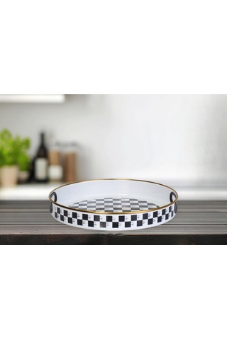 Lexroo Dama Emaye Tepsi 28 Cm Çok Renkli