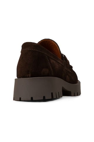 Deery Kadın Hakiki Süet Kahverengi Tokalı Loafer - 02037zkhvc01 Kahverengi
