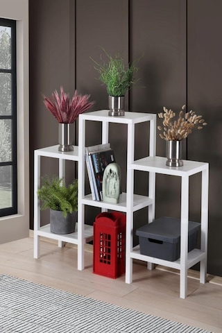 Mithra Life MIT1044 6 Katlı Plastik Beyaz Banyo Mutfak Rafı Beyaz