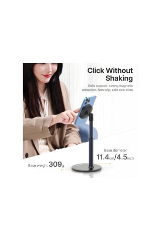 Reedark Alüminyum Masaüstü Manyetik Telefon Tutucu - 360 Açı Ayarlı Ve 2 Bölmeli Genişletilebilir 160-225mm