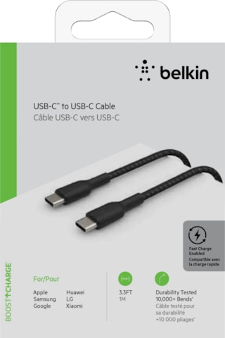 Belkin Bc 60w Örgülü Usb-c - Usb-c Kablosu 1m