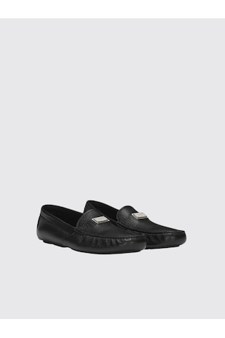 Dolce & Gabbana Deerskin Driver Shoes Dg Siyah