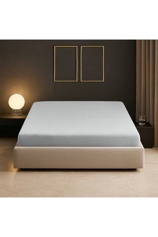 %100 Pamuk Battal Boy King Size 280x280 Cm Düz Çarşaf Gri