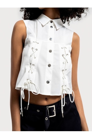 LOFT Loose Fit Kadın Gömlek K.kol Lf2035111 Q1.v1 Beyaz