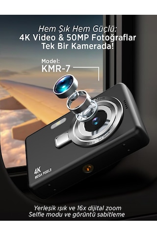 Faroxtech KMR-7 48 MP 16x Zoom 1920x1080 Dijital Fotoğraf Makinası