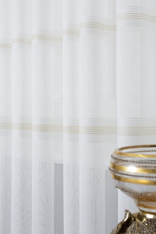 Nevra Gold 1/2.5 Normal Pileli Çelik Düz Desen Ütü İstemez Kırışmaz Yeni Sezon Salon Oda Tül Perdesi Gold