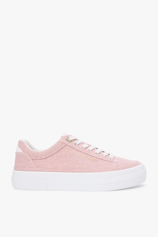 Tommy Hilfiger Th Foxing Platform Washed Canvas Pembe Kadın Sneaker-16270
