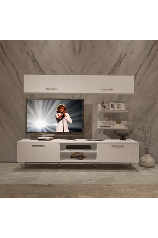 Decoraktiv Eko 5 Slm Dvd Silver Tv Ünitesi Tv Sehpası Beyaz