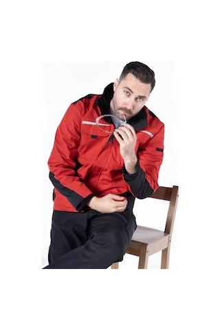 3'ü Bir Arada Mont Kırmızı - Siyah