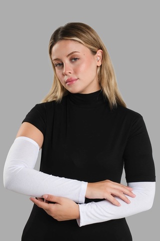 Hürrem Bone Beyaz Tesettür Kolluk Viskon Kumaş Düz 1001_42 Beyaz