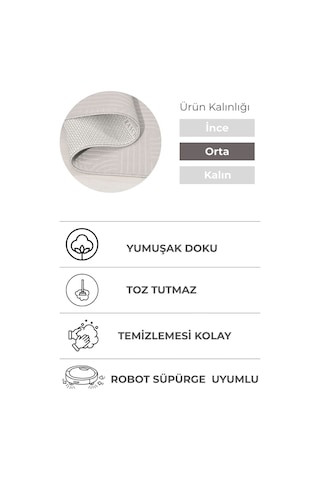 Lexus Sis Rengi Premium Halı & Yolluk Özel Kaymaz Tabanlı Yıkanabilir Tozumaz Modern Gri