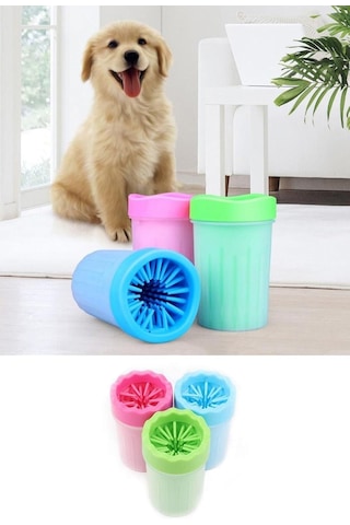 Buffer Silikon Jel Fırçalı Kedi Köpek Pati Ayak Yıkama Kovası, Çok Renkli