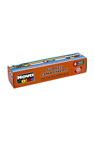 Nova Color Su Bazlı Cam Boyası 6 Renk x 25 ML. Çok Renkli