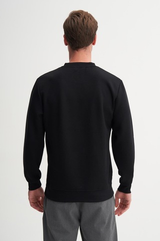 Cazador 54260 Erkek Bisiklet Yaka Sweatshirt Siyah