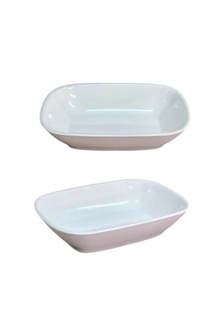 6 Lı Melamin Kayık Tabak Seti - 14x10x3cm Meze Kahvaltılık - Kırılmaya Dayanıklı - Beyaz 14x10 Cm - Derinlik 3 Cm