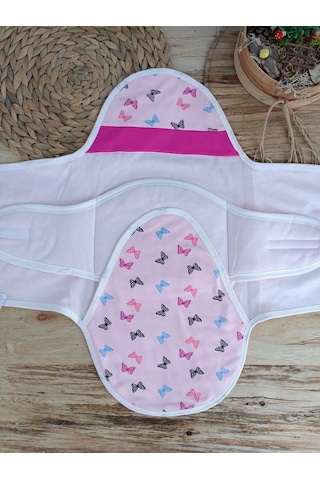 Yenidoğan İlk Baharın Ceylanı Nakışlı Çıt Çıt Kapama Bebek Kundak Pembe