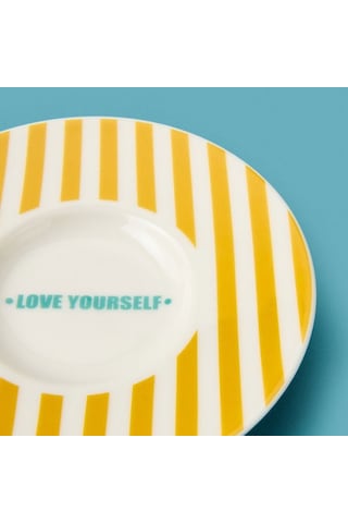 Evidea Kitchen Love Yourself Çay Tabağı - Sarı - 13 Cm Sarı