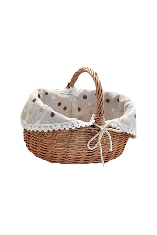 Homyl Dokuma Piknik Sepeti Kırsal Saplı Saklama Kahverengi