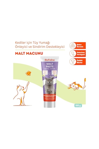 Biofeline Malt Paste 100 Gr Kediler Için Tüy Yumağı Önleyici Malt Macunu