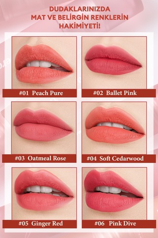 Mat Bitişli Dolgun Ve Pürüzsüz Görünüm Sunan Tint Perıpera Ink Mood Matte Tint 01 Peach Pure 01