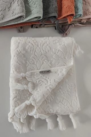 Otantik Saçaklı El Havlusu - Krem Krem