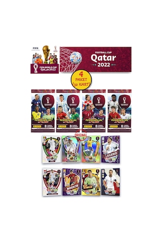 Dünya Kupası Panini Fıfa 2022 Adrenalyn Xl Qatar World Cup Trading Kartı 4 Paket 32 Kart