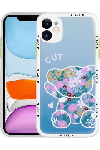 Apple Uyumlu iPhone 11 Kılıf Kamera Korumalı Desenli Sert Zore Hess Kapak NO6