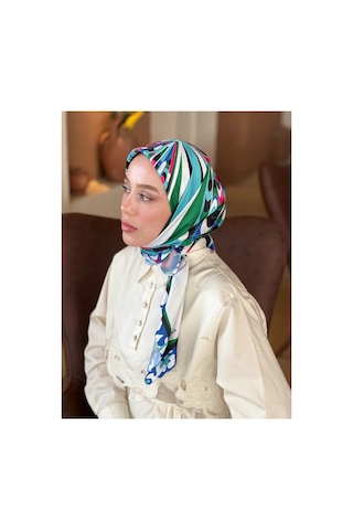 Mentoraly Modakaşmir Soyut Desenli Twill Eşarp lacivert