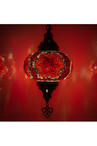 Osmanlı Lambası Set Mozaik Lamba Dekoratif Avize Renkli