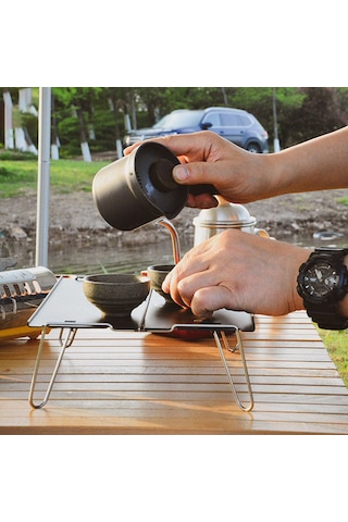 Wezone Alüminyum Çelik Çadır Masası, Taşınabilir Katlanabilir Piknik Masağı, Hafif Kahve Masası, Gri/siyah Seçenekli Gri