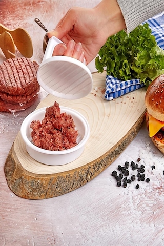 Hamburger Ve Köfte Şekillendirici Pratik Köfte Kalıbı Hamburger Pres Aparatı Hamburger Kalıbı Beyaz