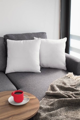 Beyaz Tek Renk 4'lü Set Çift Taraflı Kırlent Kılıfı 4krl026n11