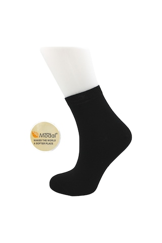 Modal Kadın Yarım Konç Çok Renkli Dikişsiz Düz Çorap 6'lı Paket Çok Renkli