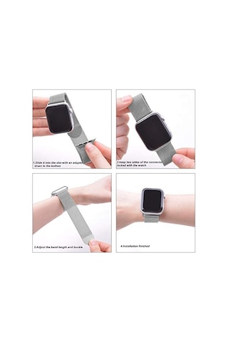 Apple Watch Series 10 46mm Kordon Luxe Metal Twist Iridescent Apple Watch Series 10 46mm İle Uyumlu Kordon, Akıllı Saat Kayışı