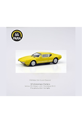 Para64 Detomaso 1972 Pantera Yellow Pa-55643-pm Çok Renkli