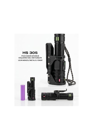 Hasuba Hs 305 Profesyonel Taktik El Feneri - Polis Ve Asker Uzun Menzilli Metal Fener Siyah Hasuba Hs 305 Profesyonel Taktik El Feneri - Polis Ve Asker Uzun Menzilli Metal Fener Siyah