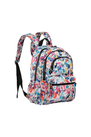 Bagacar 1050 Krinkıl Kumaş Su Geçirmez Laptop Bölmeli Okul Ve Günlük Sırt Çantası Çok Renkli