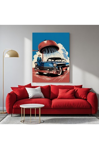 Klasik Amerikan Araba Kanvas Tablo Nv00289