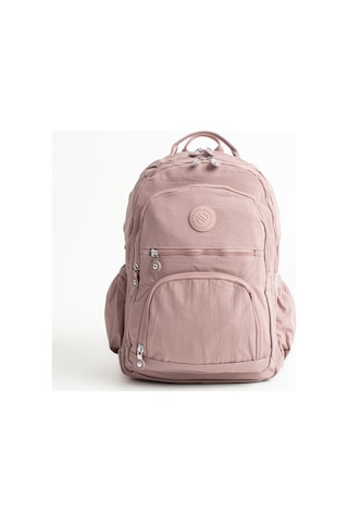 Sanmorris Unisex Suya Dayanıklı Krinkıl Kumaş Çok Gözlü Orta Boy Laptop Okul Ve Sırt Çantası Mor