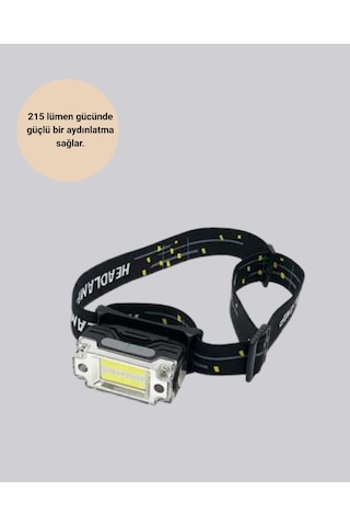 Kafa Lambası Led Fener Pratik Taşınabilir Ayarlanabilir Usb Şarjlı Açık Bej