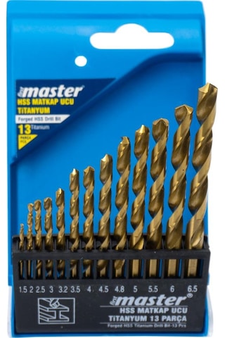 Master 530826 Titanyum Hss Matkap Ucu Seti 1.5-6.5mm 13 Parça