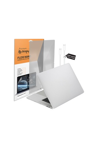 Blogy Macbook 14 M5  Paket - Ekran Koruyucu + 60w Şarj Kablosu + Kılıf Şeffaf