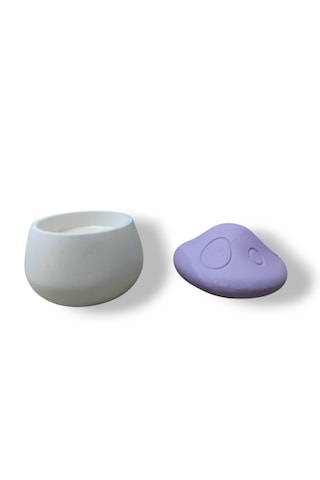 Mantar İçinde Soya Wax Mum -lila Renk Lila