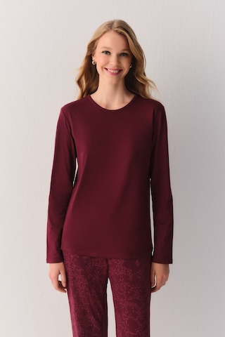 Suwen Pamuklu Comfort Pijama Takımı Sh26405660020 Bordo