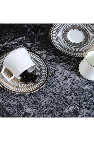 Evaliza Crown Platin 6 Kişilik Kahve Fincan Takımı 80 Ml 44199 renkli