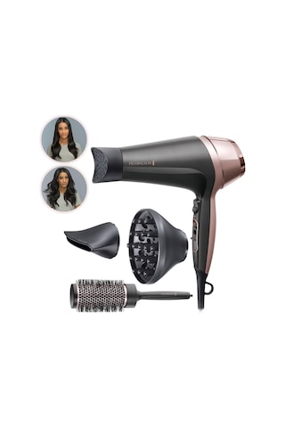 Saç Kurutma Makinesi Curl & Straight, 3 Şekillendirme Aparatı Dahil, Konik Şekilli, Kıvırcık Saç Şekillendirme Başlığı, Difüzör, 45 Mm Yuvarlak Fırça, Bukleler Ve Dalgalar, 2200w D5706