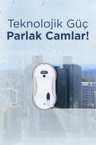 Torima S9 Beyaz Su Püskürtmeli Uzaktan Kumandalı Cam Pencere Temizleme Robotu